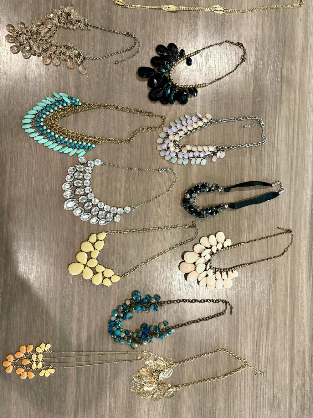 Assorted Women’s Statement Necklace - Turquoise, Black, Ivory, Yellow, Blue